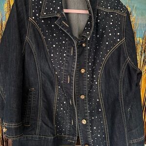 Catherines Black Jean Jacket with Silver Accents